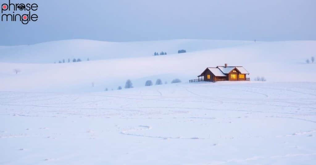 lights of house in snow